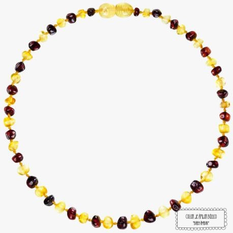 Collar Multicolor Limón/Cherry de Ámbar Báltico para Bebés